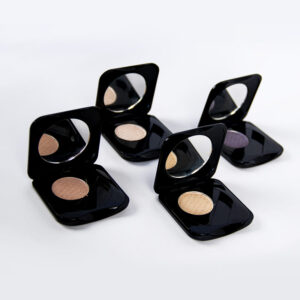 4 different color compacts of pressed mineral eyeshadow